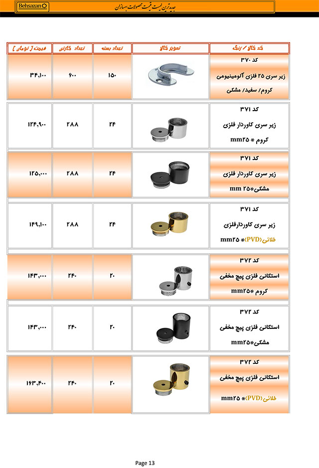 لیست قیمت بهسازان صفحه 13